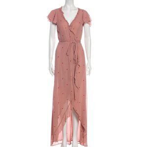 Super Rare Reformation Pink Dress w/ hearts and Raw Hem